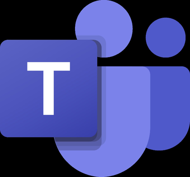 Blaues Microsoft Teams-Icon mit weißem Hintergrund, das eine mittig platzierte weiße Buchstaben 'T' enthält.