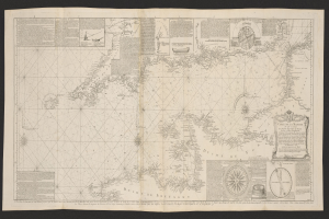 Ein Blatt mit einer zentralen Karte der Britischen Jungferninseln, umgeben von Bildern und Text, vor einem dunklen Hintergrund.